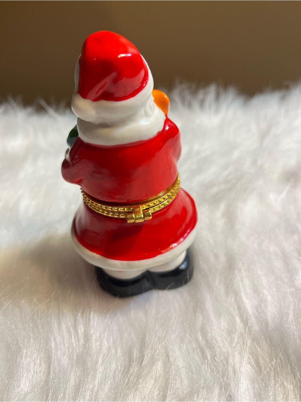 Hand painted Ceramic Santa Trinket Box - Picture 2 of 3